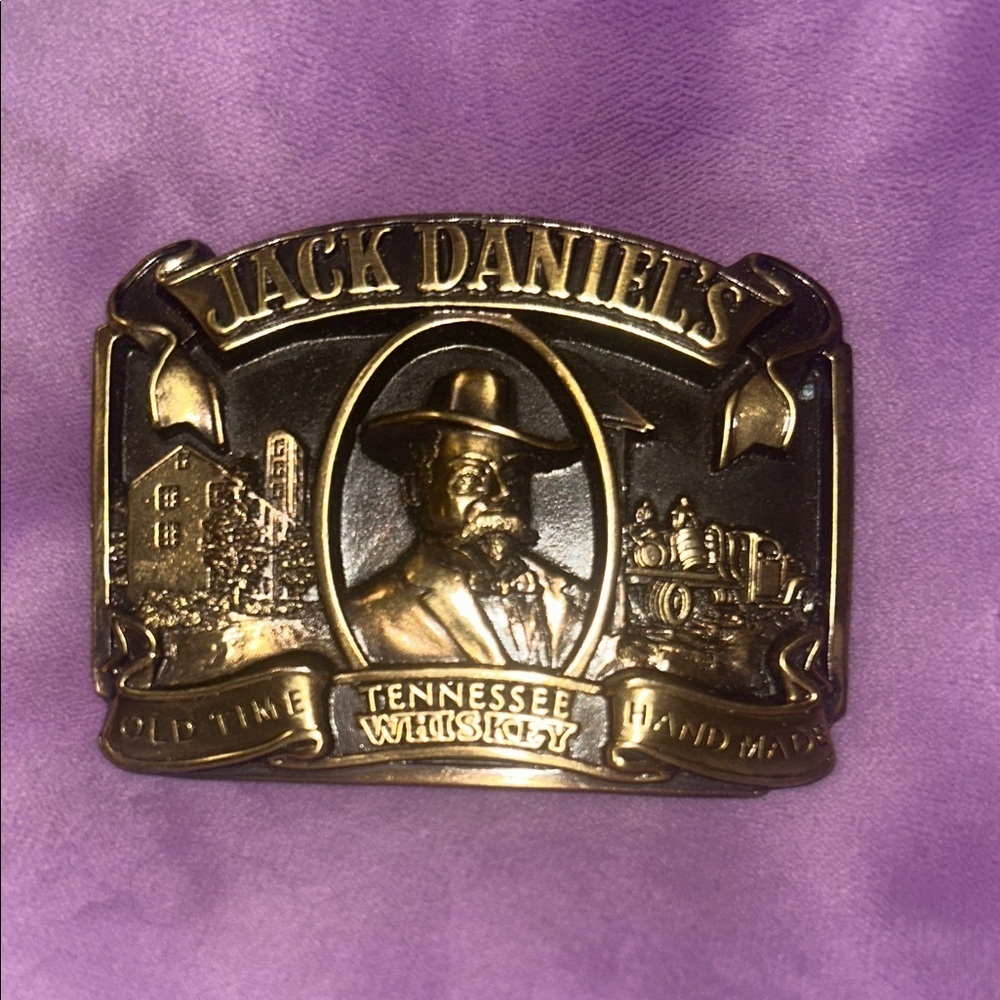 1989 Jack Daniels Belt Buckle Vintage Old Time Tennessee whiskey